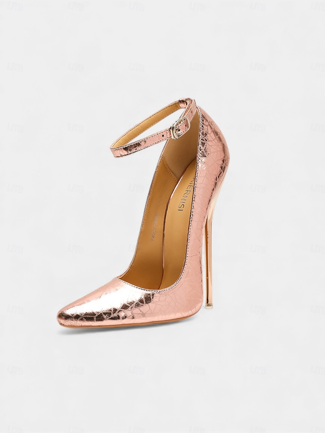 Scarpe con tacco a spillo da donna in vera pelle color oro con cinturino alla caviglia - lussuose scarpe con tacco alto e punta aguzza per feste, serate ed eventi da cocktail del 2026 a $109.99 –P2