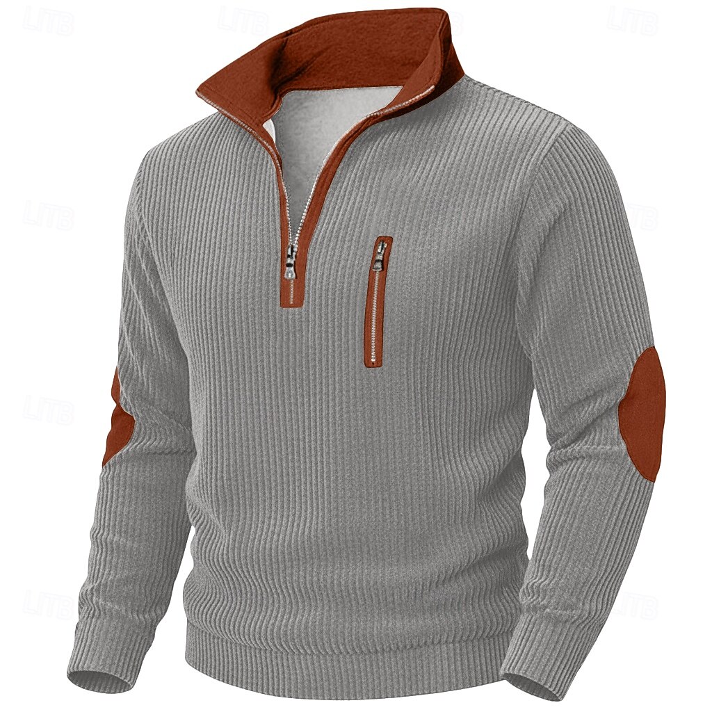 Hombre Camisa de Pana Camiseta superior Camisa de manga larga Camisas de hombre con coderas Manga Larga Cuello Alto Zip Otoño invierno Otoño Bloque de color Diario Casual Estilo callejero Cremallera 2026 - $25.99 –P6