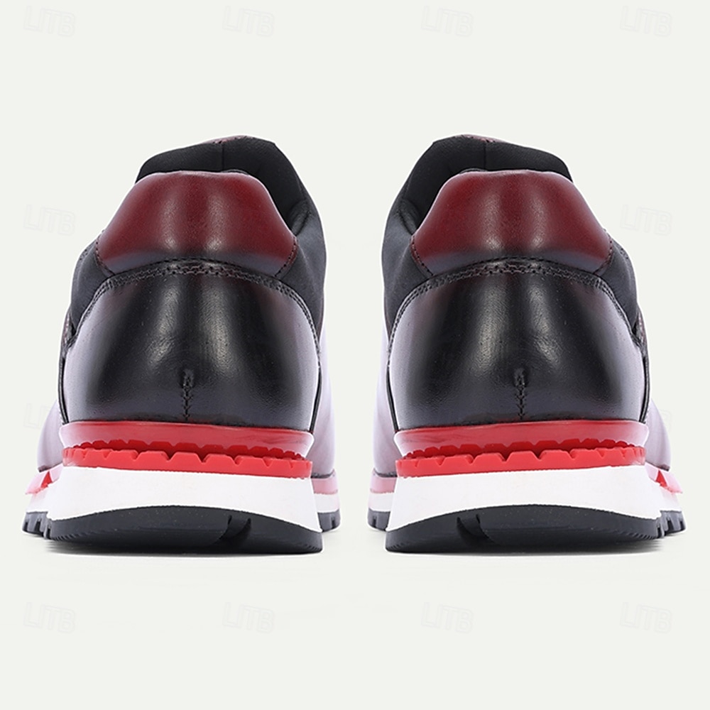 Men's Burgundy Leather Wedding Shoes – Elegant Slip-On Design with Premium Finish, Ideal for Weddings, Formal Events and Special Occasions 2026 - $94.99 –P5