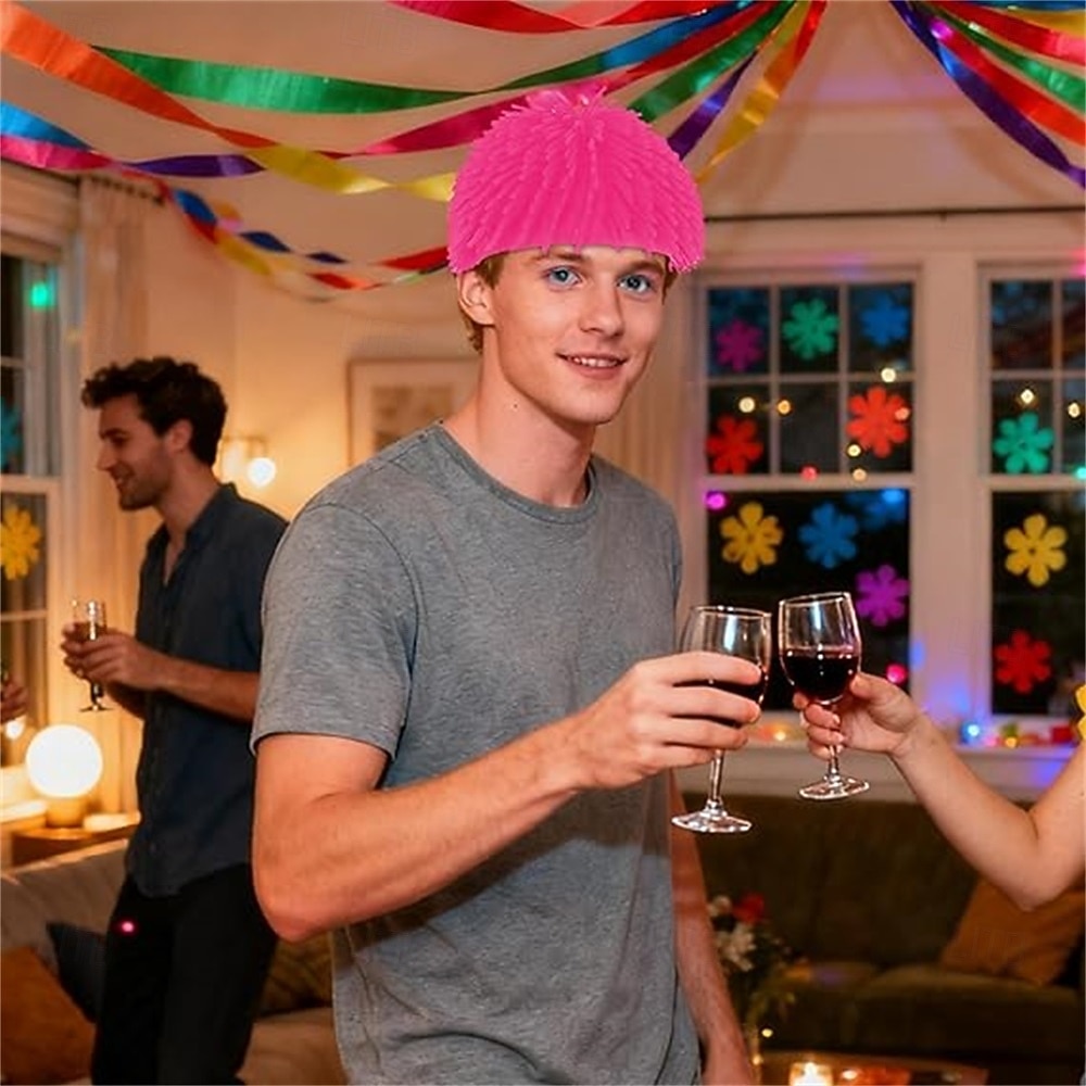 Carnival Wig 2026 Pink Red Blue Straight Short Synthetic Festival Wig Mardi Gras Parade Cosplay Costume Hair for Men 2026 - $8.99 –P3