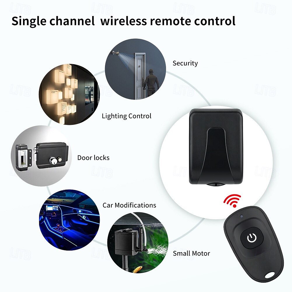 2026年 DC12V 24V 36V 48V 1ch リモートコントロールスイッチ 433MHz 学習コード 電源オン/オフスイッチ RF送信機および受信機  コレクション – $18.99 –P4