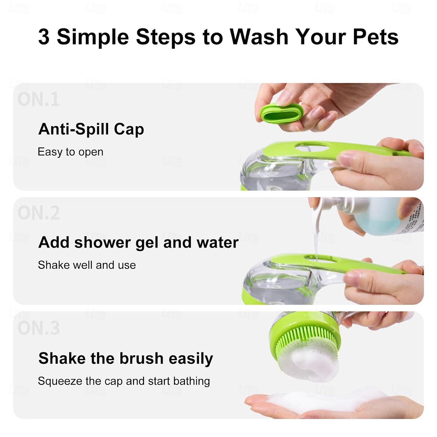 Escova de banho para cães com dispensador de sabonete, escova de massagem para shampoo com cabo longo para uso no chuveiro e limpeza diária. de 2026 por $9.49 –P6