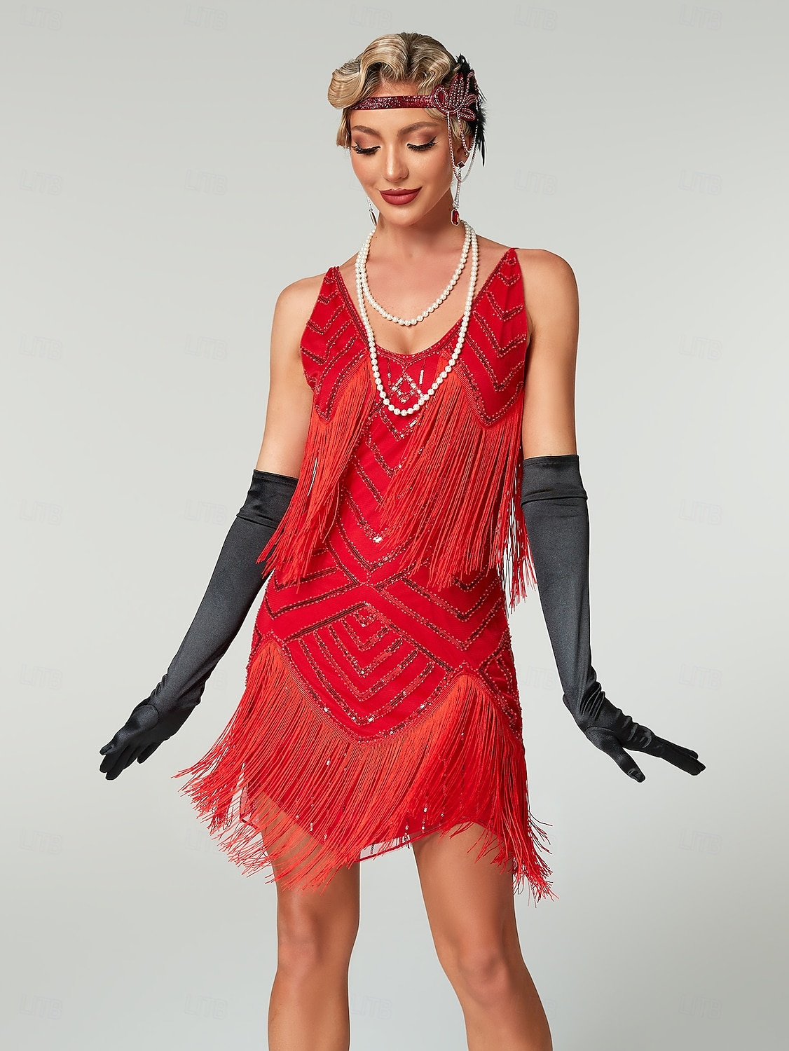 mini flapper dress 1920s Zapaka Women Sparkly Black Sequins Fringed 1920s Flapper Dress, Black / 2XL