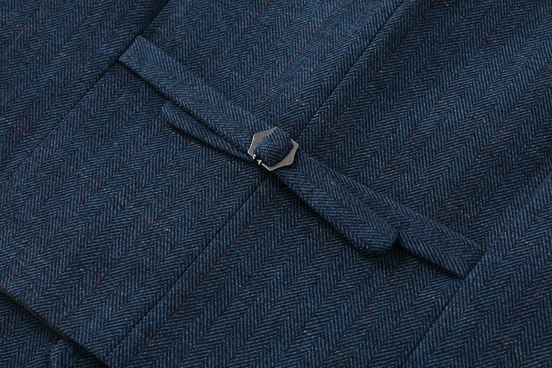 Men's Vest Tweed Vest Waistcoat Vintage Fashion Spring &  Fall Buttons Wool Blend Comfortable Plain Single Breasted V Neck Regular Fit Deep Green Navy Dark Gray Light Grey Vest 2025 - $34.99 –P10