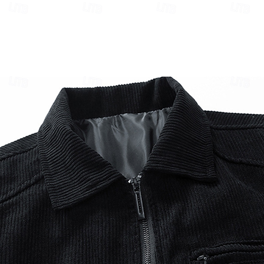 Per uomo Giacca Leggera Giacca in Velluto a Coste Giacca Casual Giacca da Lavoro Vacanza Casuale Traspirante Tasca Primavera Autunno Inverno Semplice Moda Classico Bavero Regolare Nero Cachi Verde del 2026 a $59.99 –P10