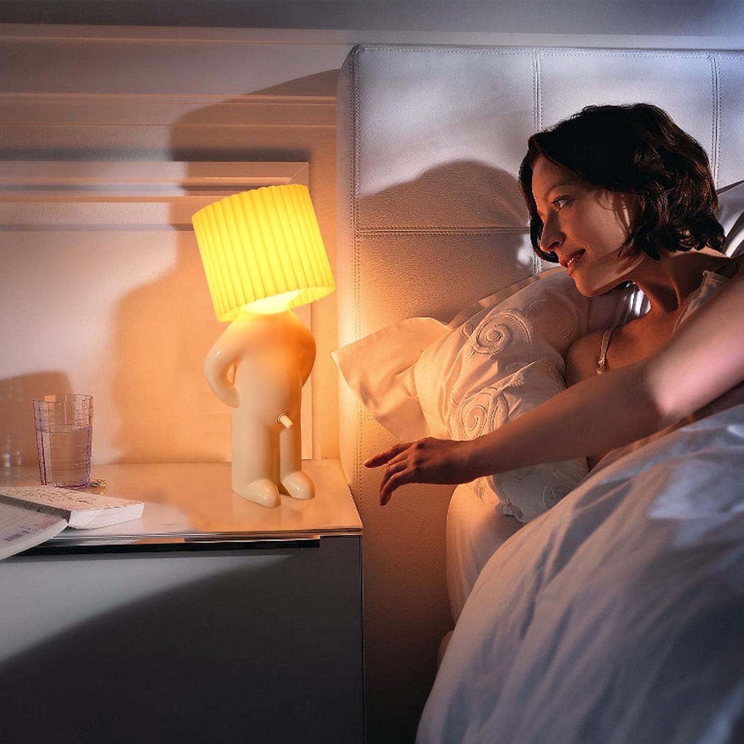 Rolig bordslampa, USB, rolig på/av-knapp blyg pojke sänglampa nattlampa humor skämt present till vuxna mamma kvinnor fru flickvän födelsedag alla hjärtans dag honom henne 2026 - $23.99 –P1