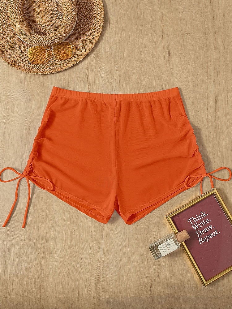 Damen dehnbare Boxershorts Badeanzug Rüschen Dehnbare Boxershorts Hohe Taille Aktivurlaub Einfarbiger ärmelloser Badeanzug 2026 - $19.99 –P15