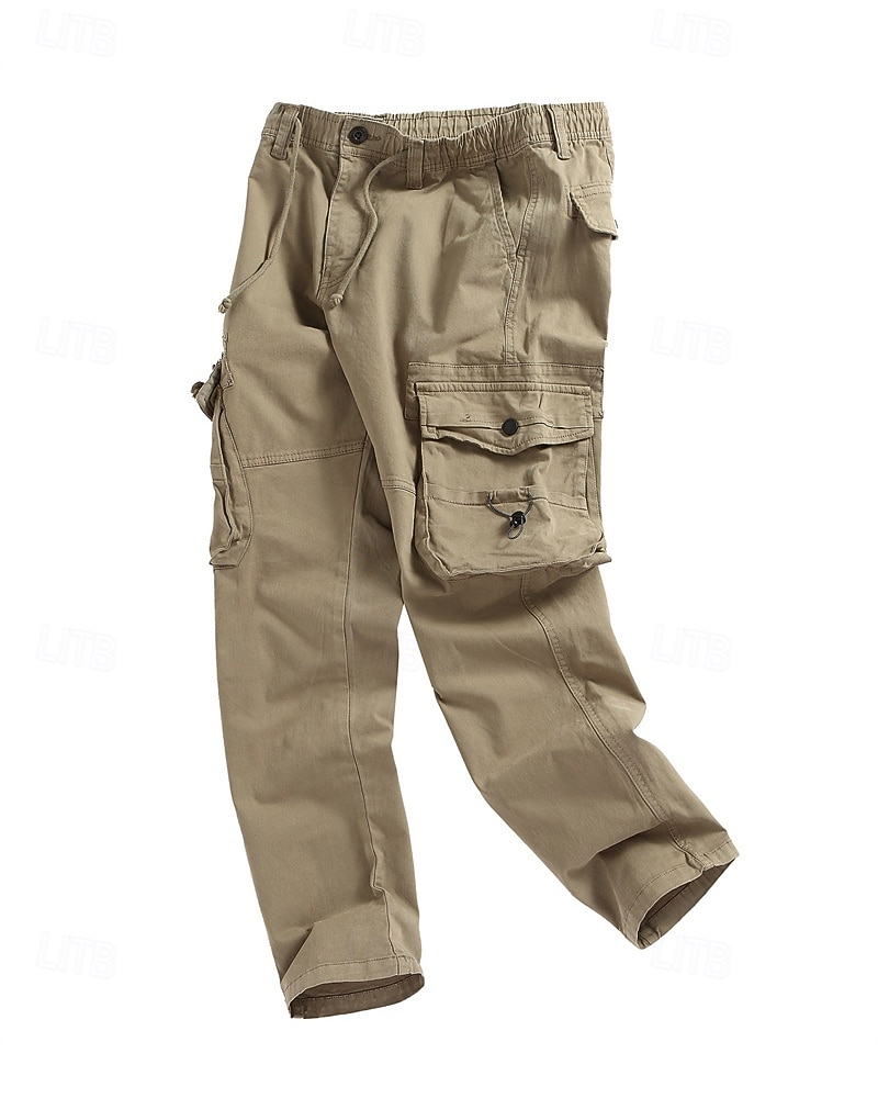 Homens Calças Cargo Calças Bolso multi Tecido A Prova de Vento Vestível Comprimento total Ao ar livre Diário Acampar e Caminhar Roupa de rua à moda Exército verde Preto de 2026 por $47.99 –P14