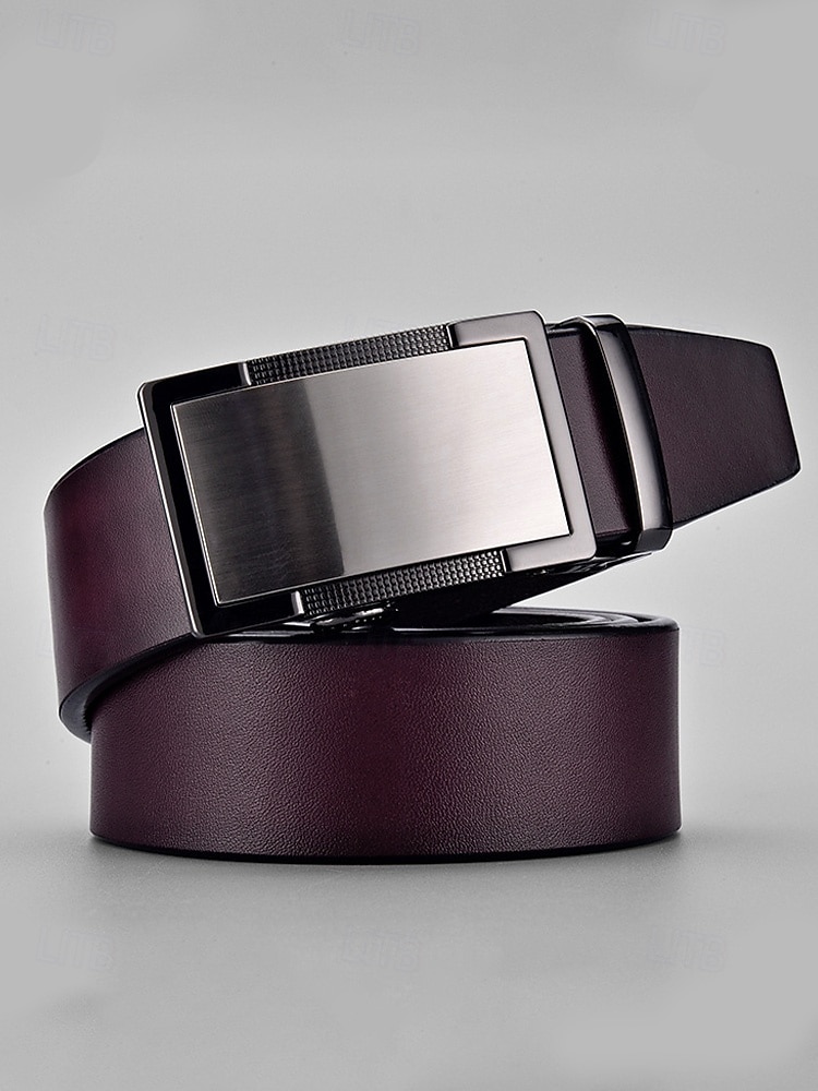 Ceinture en cuir pour homme, idéale pour Noël : cuir véritable de qualité supérieure, boucle carrée élégante, ajustable, accessoire de mode festif pour les occasions décontractées ou habillées. de 2026 ? $24.99 –P6