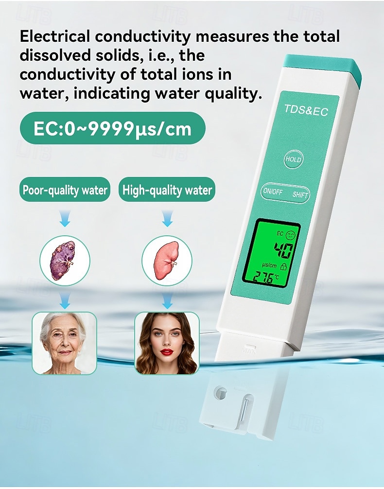Digital Water Quality Tester Pen 3-in-1 Professional Tds Water Tester Pen Measures Tds Levels Conductivity And Temperature Suitable For Drinking Water Hydroponics Aquariums And Swimming Pools 2025 - $15.99 –P4