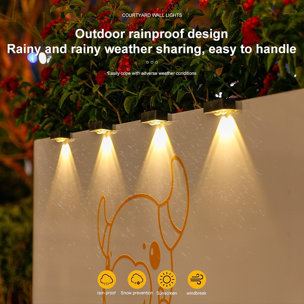 4PCS Sola Powered Waterproof Outdoor Wall Lights 1/2/3/4 LED for Villa Gardens Staircases Balconies Fences Porch Decoration Lighting 2026 - $23.99 –P8