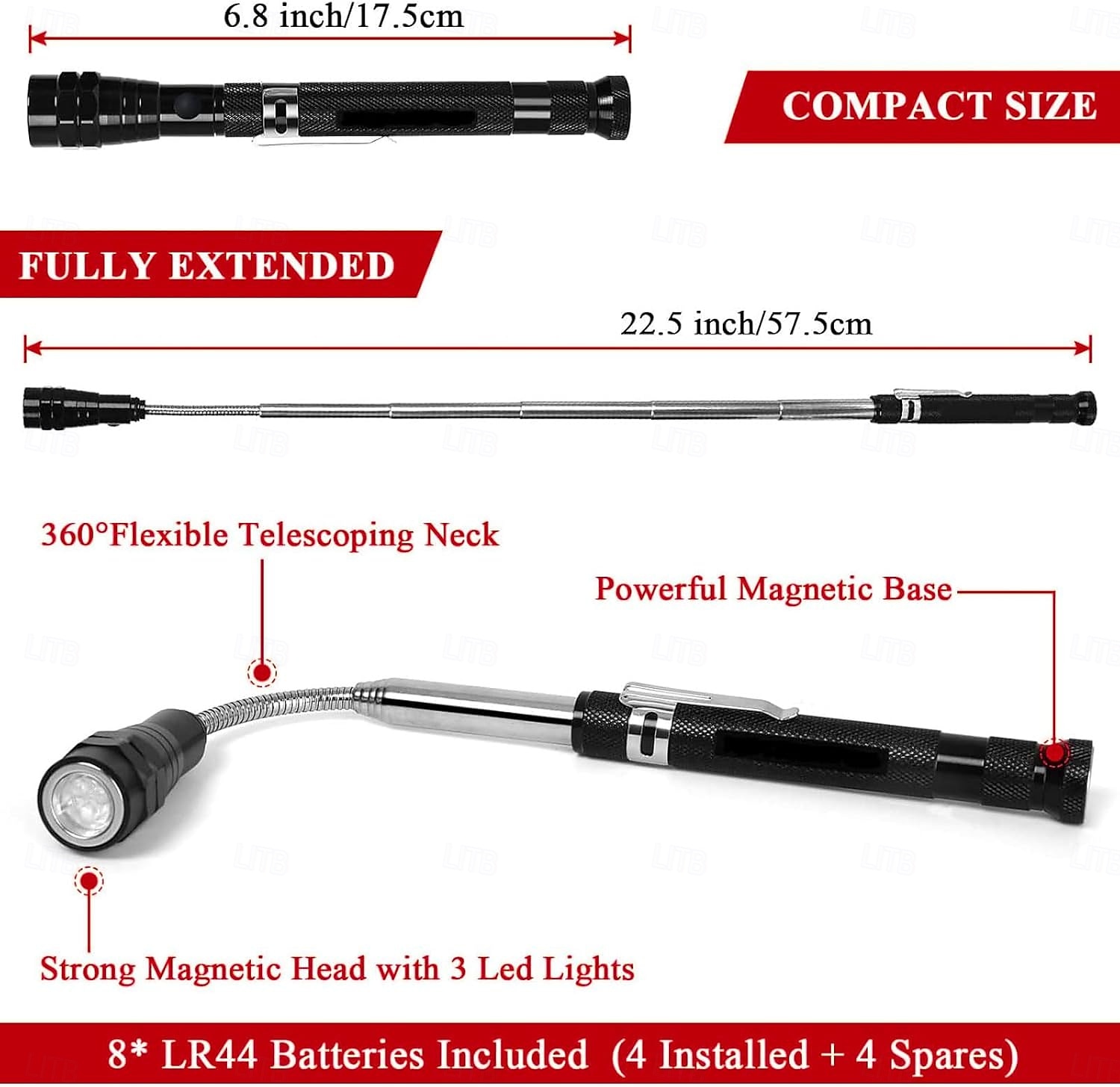 Магнитный инструмент со светодиодом, наполнители для чулок, рождественские подарки для мужчин, подарки в виде белого слона для взрослых, папы, мужа, него, телескопический магнит, крутые гаджеты для 2026 - $16.99 –P5