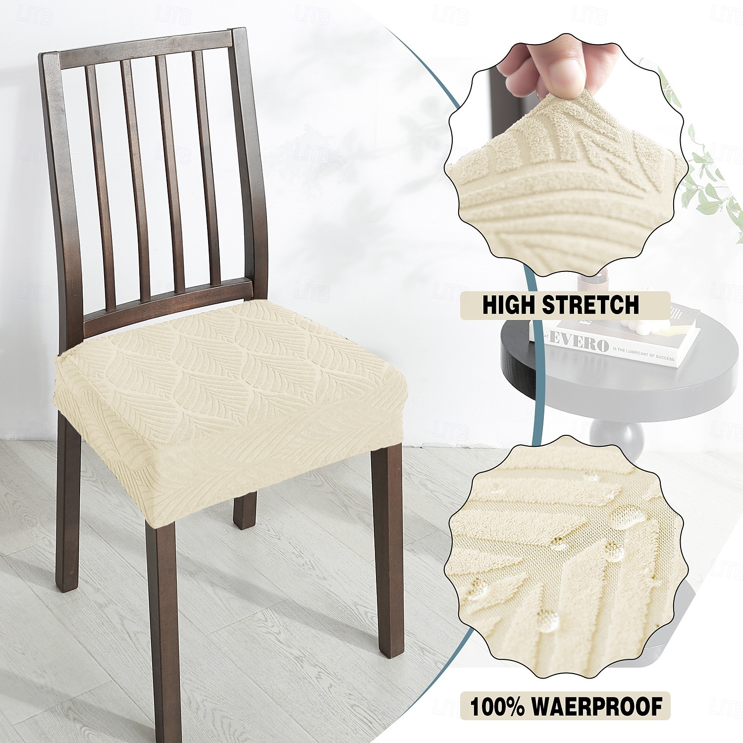 Coprisedia elasticizzati in jacquard a foglia, morbidi coprisedili elastici per sala da pranzo, cucina, arredamento per la casa, fodera rimovibile antipolvere e antimacchia. del 2026 a $9.49 –P5