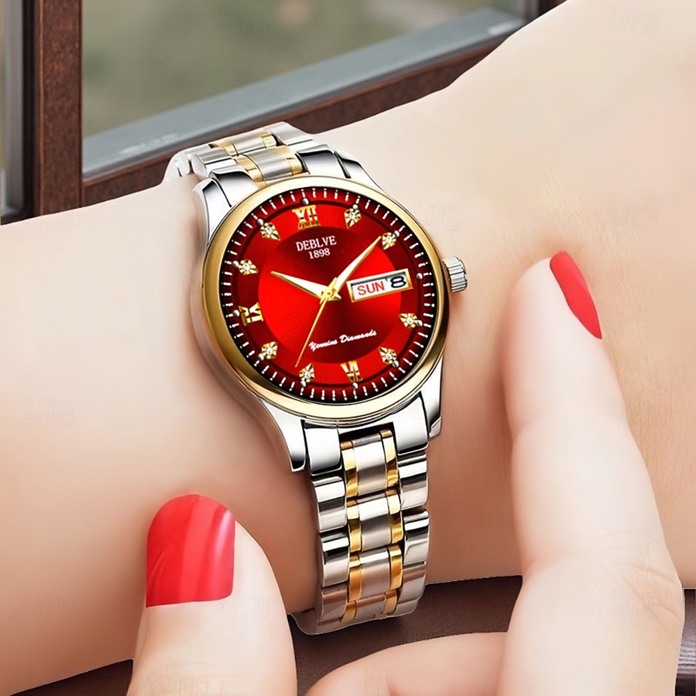 L'orologio al quarzo da donna è alla moda casual ed elegante con una scala digitale in strass e un quadrante luminoso con doppio calendario - La migliore scelta regalo per la Festa della Mamma per le del 2026 a $18.99 –P3