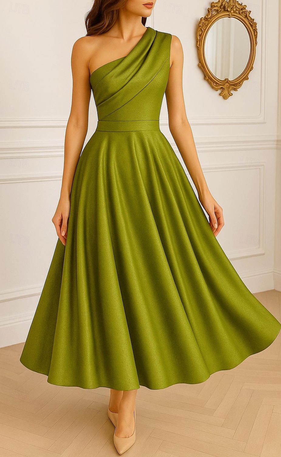 A-Line Ankle Length Cocktail Dresses Elegant Daily Sleeveless One Shoulder Formal Wedding Guest Taffeta with Pleats Slit 2026 - $149.99 –P1