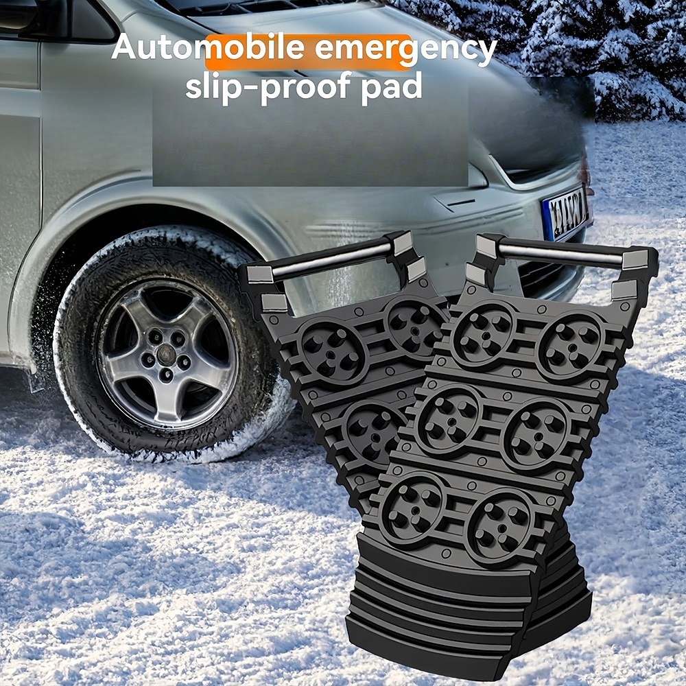 Protiskluzová deska pro auto - záchranná podložka z bláta, protiskluzová podložka vhodná pro sníh a pneumatiky, trakci vozidla uvězněného v terénu, kompaktní design, stabilní úchop, protiskluzová 2025 - $17.99 –P2
