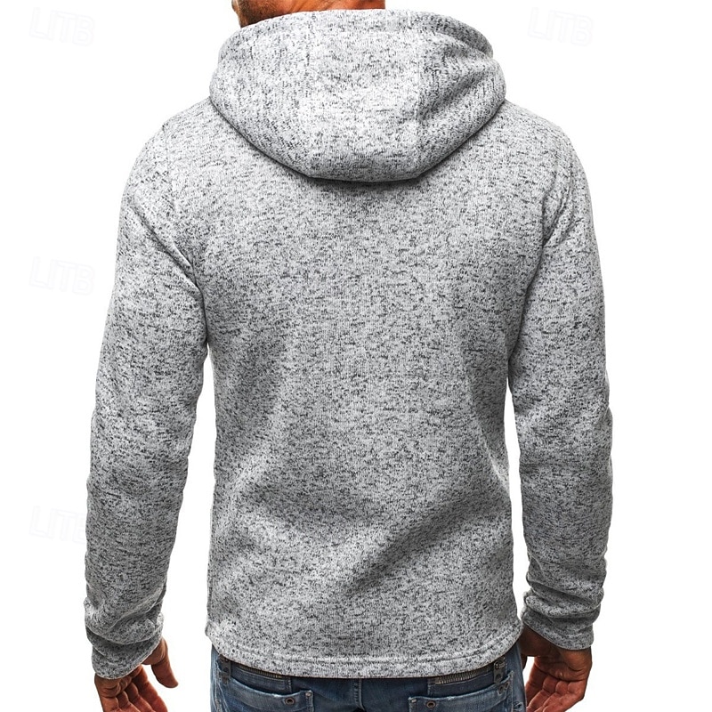 Men's Hoodie Full Zip Hoodie Blue Black Light Grey Hooded Plain Jacquard Patchwork Sports & Outdoor Daily Holiday Polyester Streetwear Basic Casual Fall Winter Clothing Apparel Hoodies Sweatshirts  2026 - $18.99 –P4
