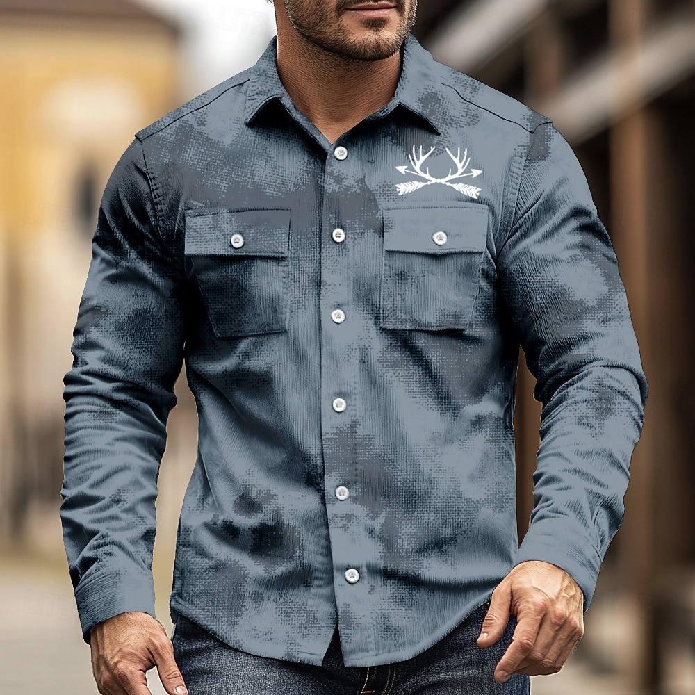 Per uomo Renna Arrow Camicia di Velluto a Coste Camicia Western Giacca camicia Manica Lunga Vintage Retrò All'aperto Abbigliamento da lavoro Autunno Inverno Collo ripiegato Stampa 3D Camicie da del 2026 a $31.99 –P4