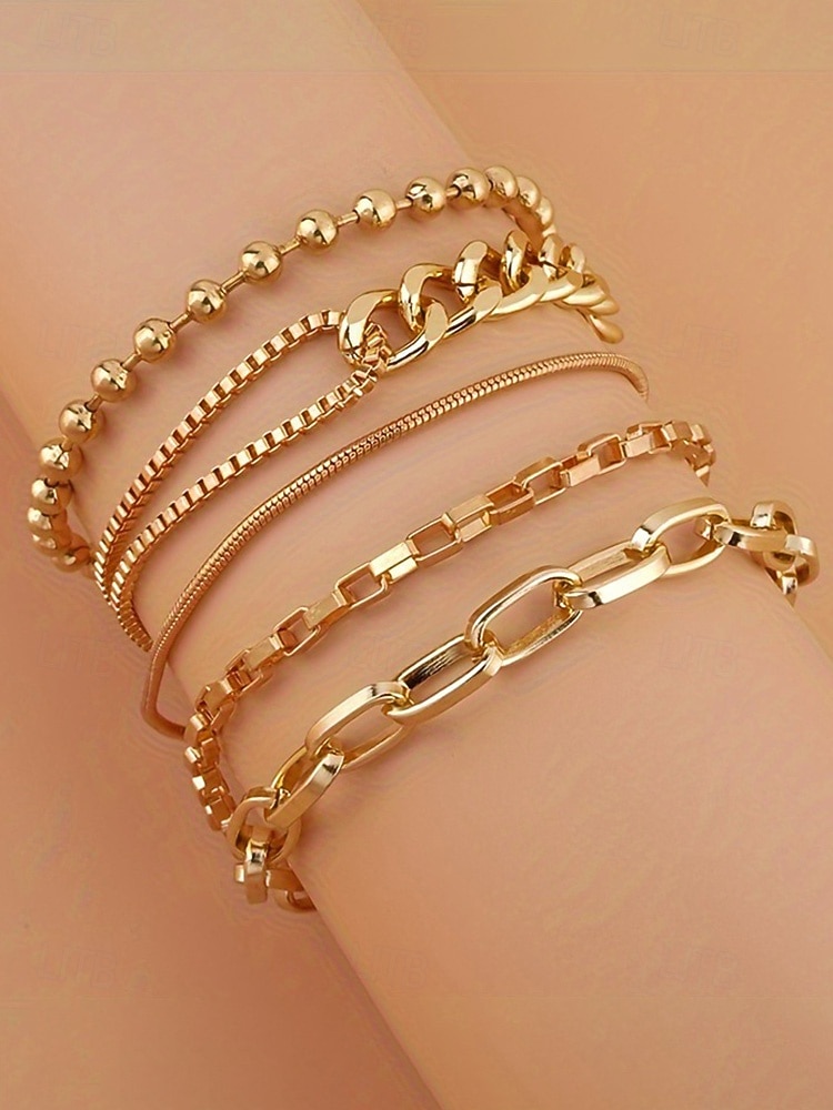 Conjunto de pulseras navideñas de aleación para mujer: elegantes y con estilo, con múltiples diseños en oro y plata, perfectas para regalos navideños y ocasiones festivas. 2026 - $7.99 –P3