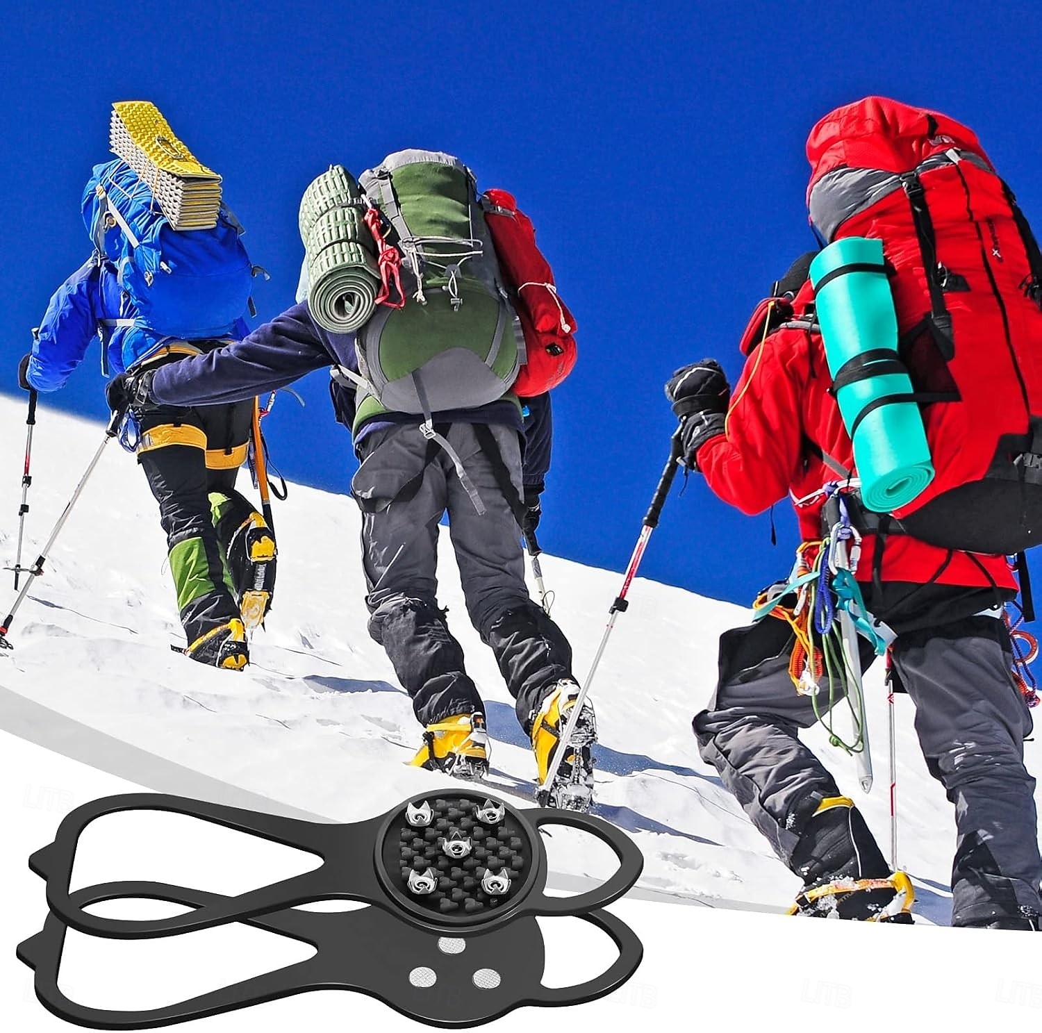 6 paia di ramponi da ghiaccio, ramponi da neve, ramponi da neve di grandi dimensioni, ramponi antiscivolo con 5 tacchetti, ramponi da neve universali per escursionismo e pesca sulla neve del 2026 a $20.99 –P5