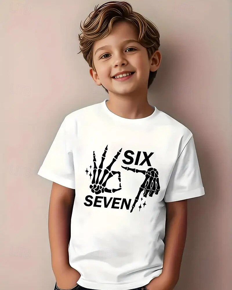 Christmas Unisex Boys' 3D Graphic Funny Slang 67 T shirt Tee Short Sleeve 3D Print Summer Spring Sports Fashion Streetwear Kids 4-12 Years Crew Neck Outdoor Casual Daily Regular Fit 2026 - $12.99 –P7