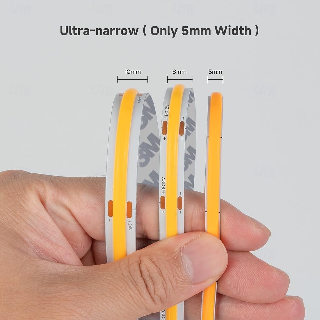 2025年 fcob cob ledストリップ 5mm幅 超狭幅 フレキシブル 高密度 均一光 16.4フィート DC24V 複数色あり CRI 90 調光可能 LEDリボン 家庭用室内装飾用 (コントローラーやアダプターは付属しません)  コレクション – $32.99 –P5