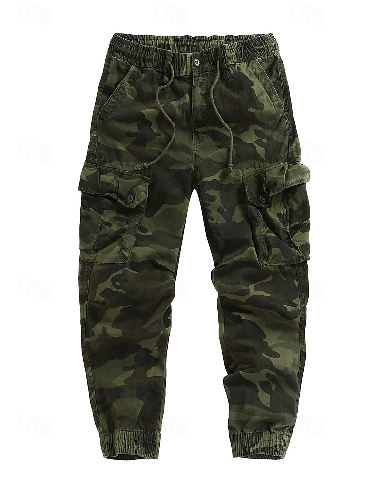 Men's Cargo Pants Trousers Drawstring Elastic Waist Multi Pocket Camo Windproof Wearable Daily Outdoor Camping & Hiking Streetwear Stylish ArmyGreen Khaki Micro-elastic 2026 - $48.99 –P10