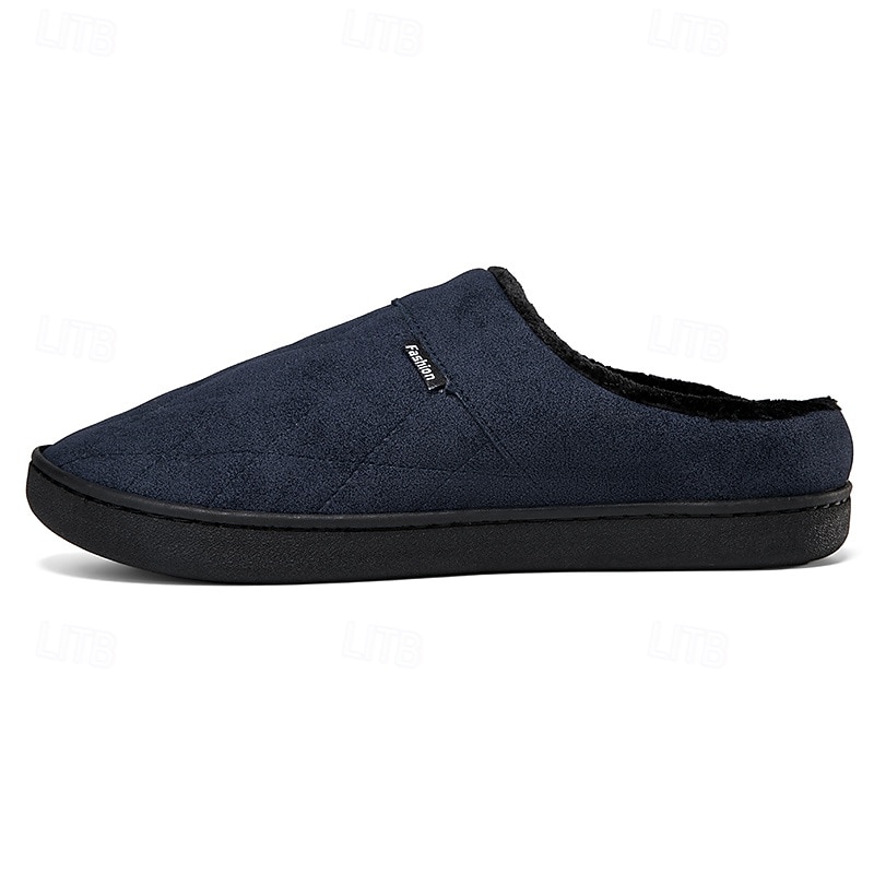 Per uomo Pantofole & Infradito Pantofole di peluche Foderato in pile Camminata Casual Quotidiano Pelle sintetica Caldo Confortevole Mocassino Nero Blu Inverno del 2026 a $24.99 –P14