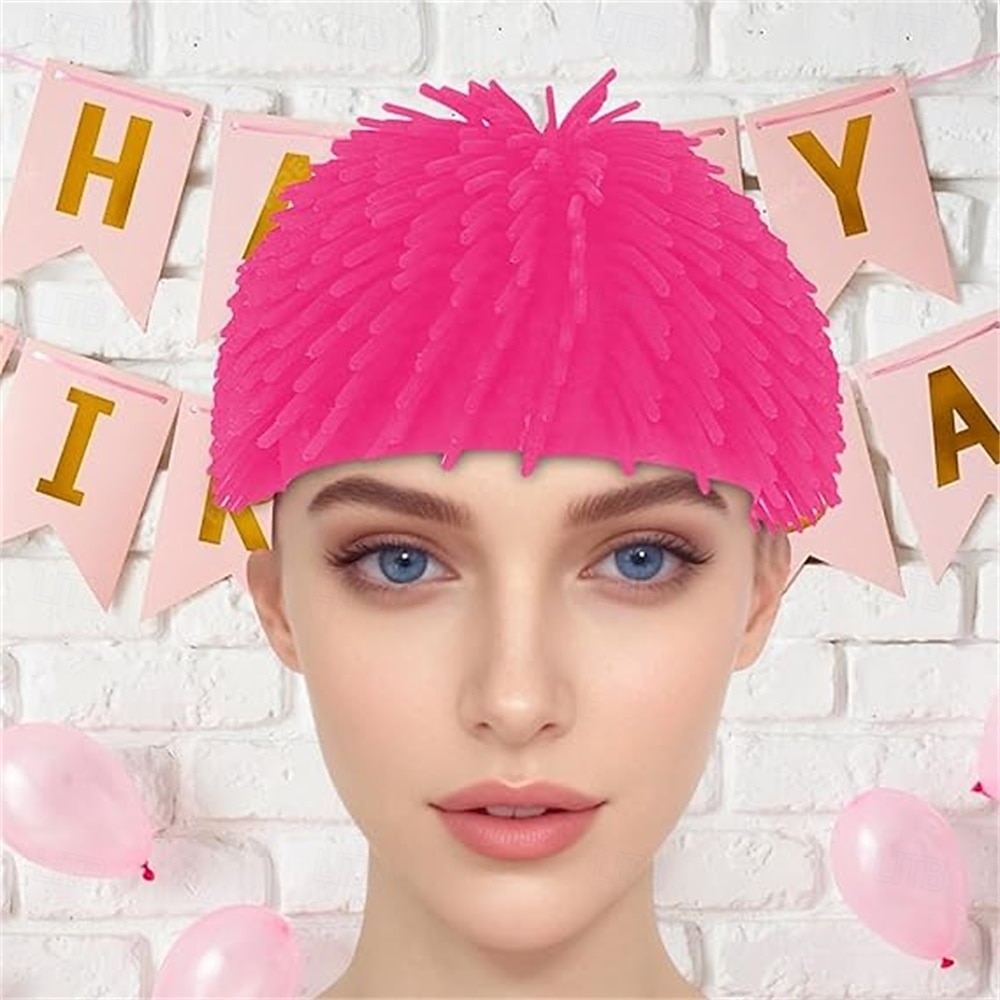 Carnival Wig 2026 Pink Red Blue Straight Short Synthetic Festival Wig Mardi Gras Parade Cosplay Costume Hair for Men 2026 - $8.99 –P2