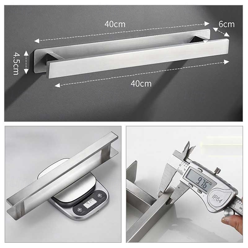 törölközőtartó, erősen öntapadó fekete törölközőtartó rozsdamentes acél falra szerelhető 2025 - $44.99 –P5