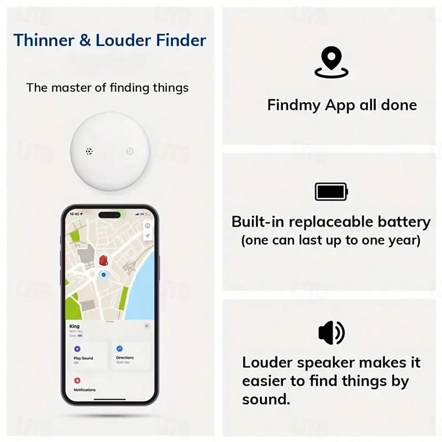 Smart Air Tracker For IOS Find My (IOS Only) Same Size With Original IOS Tag  Compatible With AirTag Case Keychain Silicone Holder Item Locator Key Finder For Pets Bags Luggage Bicycle Cars Anti-Los 2026 - BHD 7.25 –P8