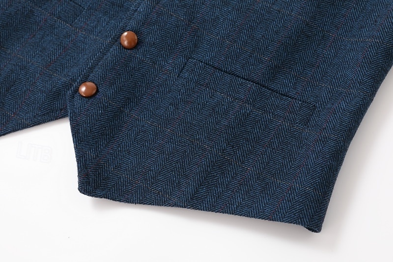 Men's Vest Tweed Vest Waistcoat Vintage Fashion Spring &  Fall Buttons Wool Blend Comfortable Plain Single Breasted V Neck Regular Fit Deep Green Navy Dark Gray Light Grey Vest 2025 - $34.99 –P9