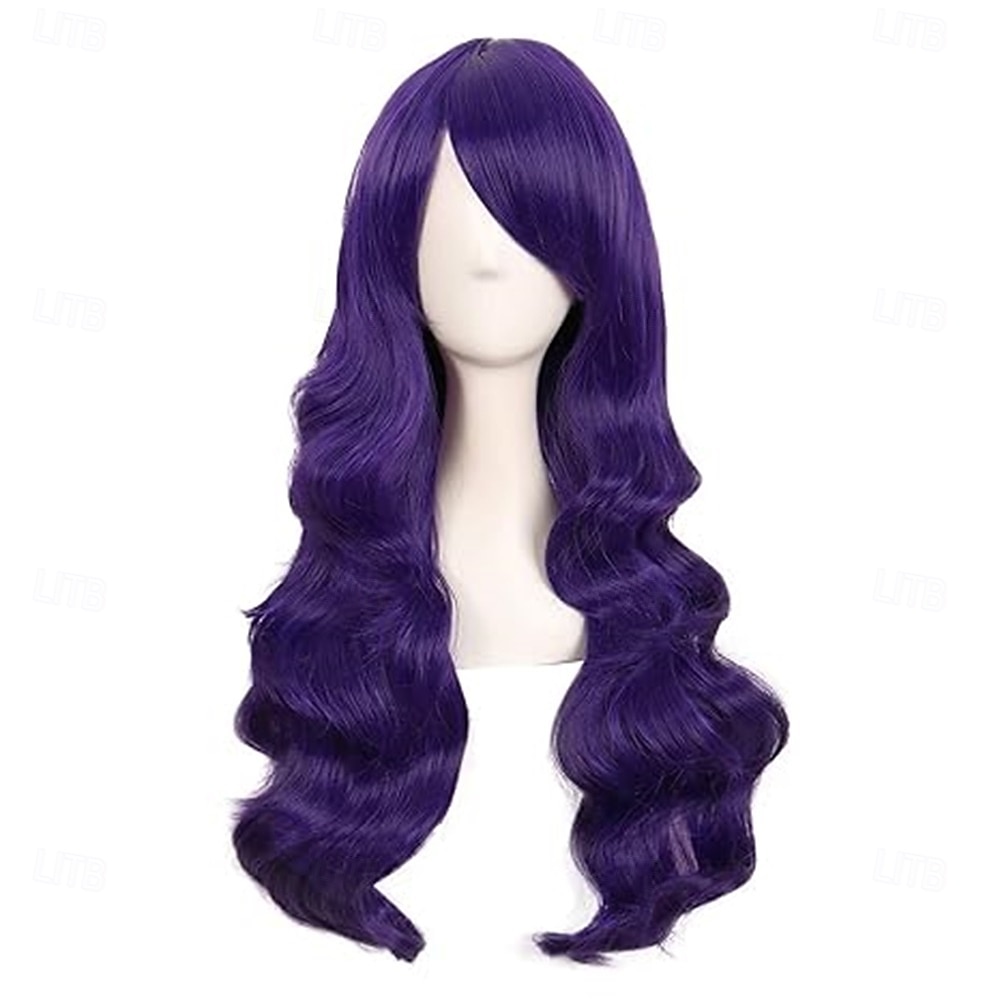 Peruca de Carnaval 2026 Vermelho Preta Azul Encaracolado Longo Peruca sintética para festivais Mardi Gras Parada Cabelo para fantasia de cosplay para Feminino de 2026 por $21.99 –P9