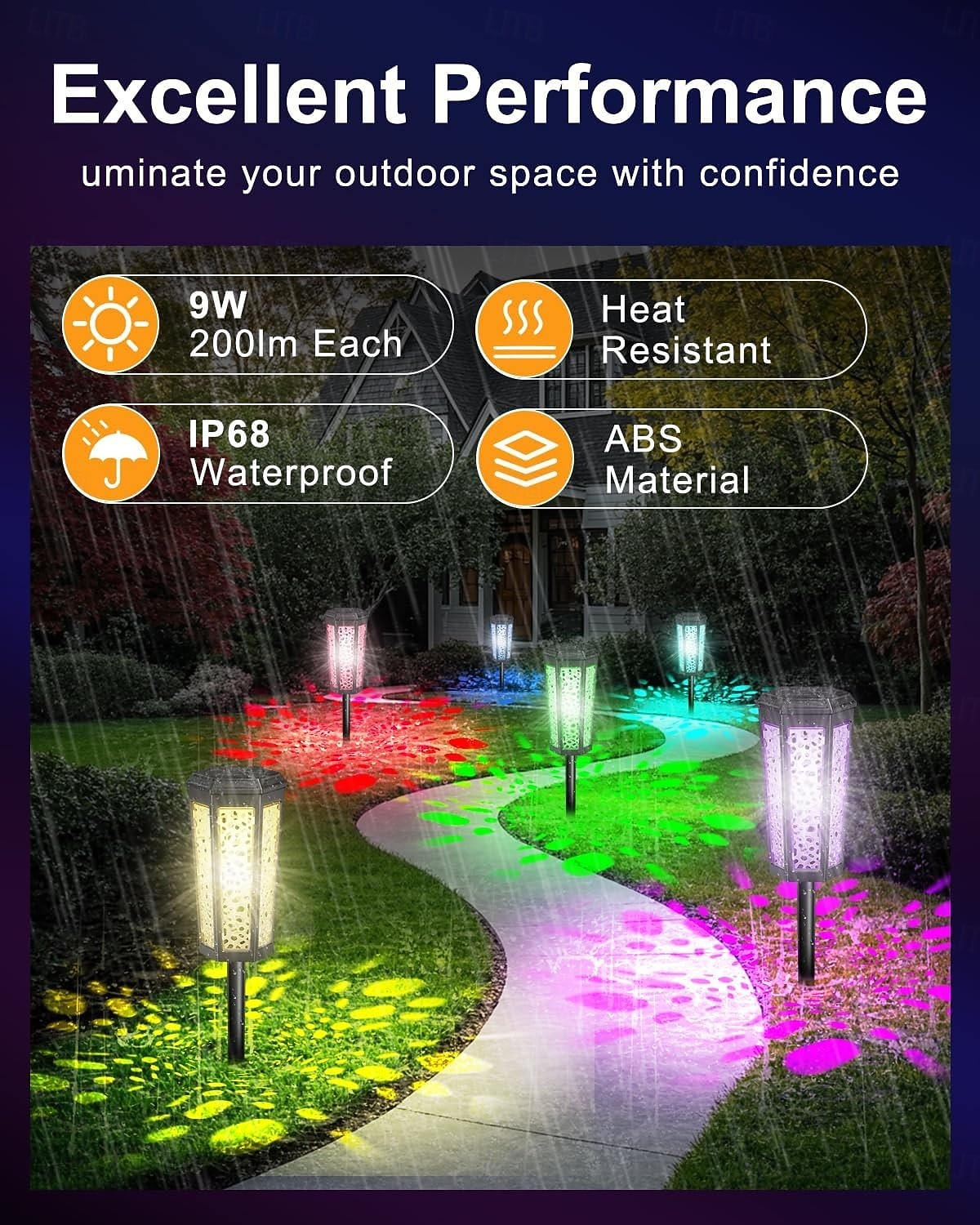 1 buc 1 W Lumini Solare LED Lumini și felinare ale căii Sculptură și lumini de peisaj Rezistent la apă RGB + Cald RGB + alb 1.2 V Lumina Exterior Curte Grădină 2 LED-uri de margele 2026 - $21.99 –P7