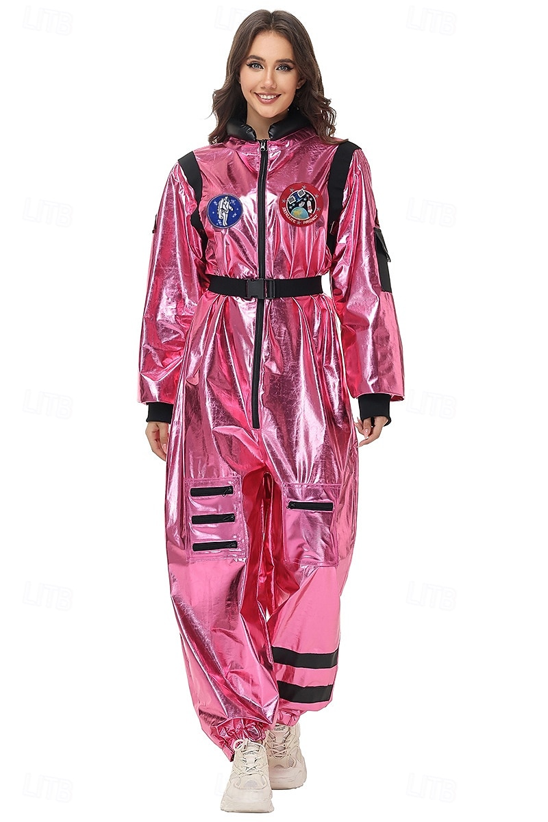 Hieno puku Jumpsuit-trikoot Univormu Astronautti Galaxy-tyttö Cosplay-asu Metalli Aikuisten Naisten Halloween Karnevaali Juhla Suoritus Pukeudu 2026 - $57.99 –P10