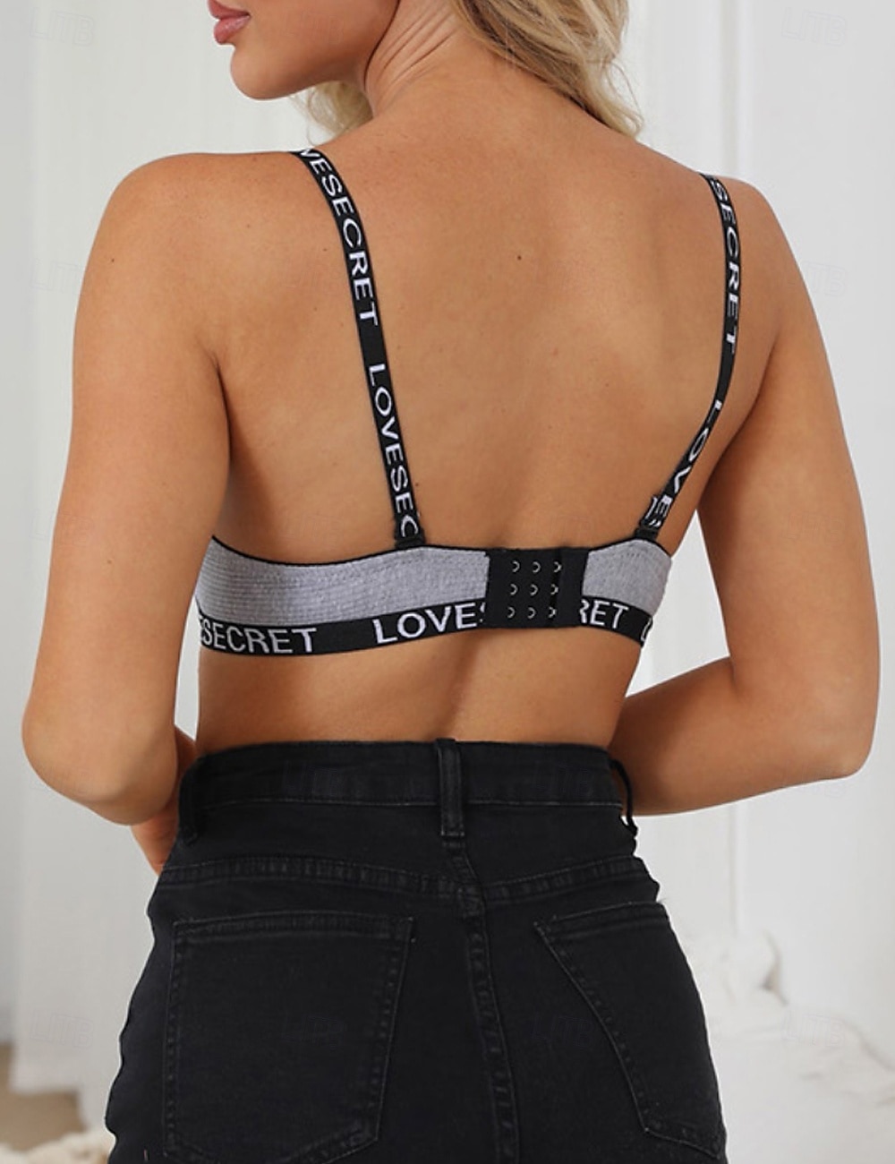 Women's Sexy Lingerie Bra PrintNightwearCotton Casual Letter Fashion Cute Black Gray Spring & Summer Fall & Winter 2026 - $11.49 –P4