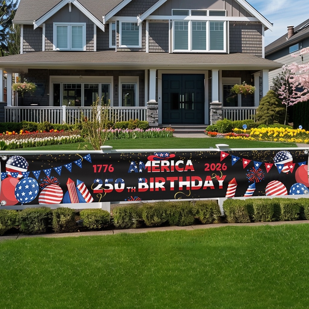 Флаг 250-летия размером 120" x 20" Америка 1776-2026 США 250 лет праздничные принадлежности патриотические украшения для дома Семиквинтессенциаль 2026 - $13.99 –P3