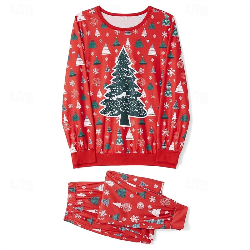 Olhar de família Natal Pijama de Natal para a Família Pijamas Conjuntos de família Gráfico Árvore de Natal Casa Imprimir Vermelho Manga Longa Diário Roupas Combinando de 2025 por $22.99 –P4
