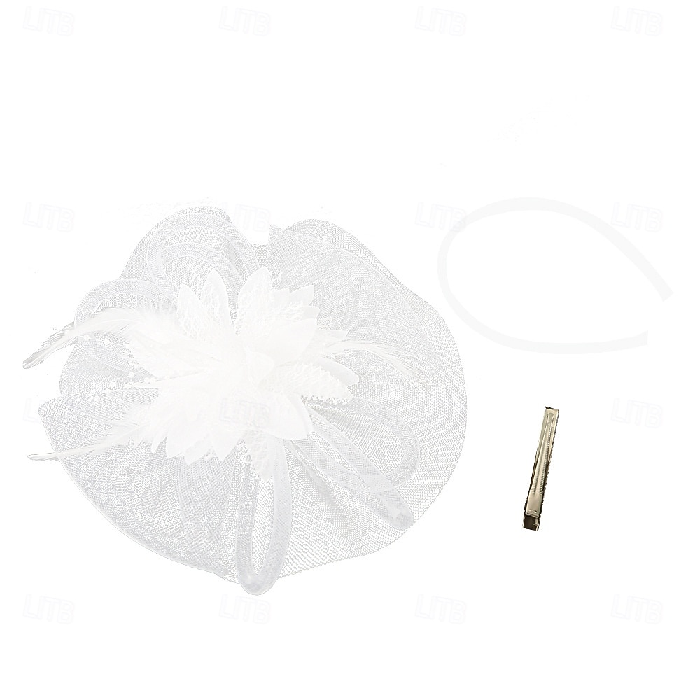 Coiffe Tulle Chapeau Fedora Mariage Fête du thé Course de Chevaux Cocktail Élégant ancien Avec Tulle Casque Couvre-chef de 2025 ? $14.99 –P10