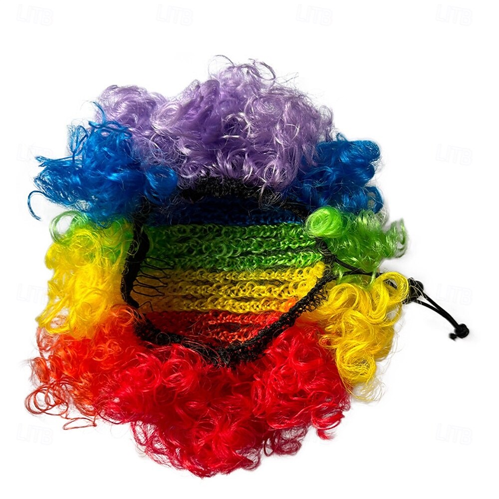 Carnival Wig 2026 Red Black Blue Curly Afro Short Synthetic Festival Wig Mardi Gras Parade Cosplay Costume Hair for Women 2026 - $10.49 –P2