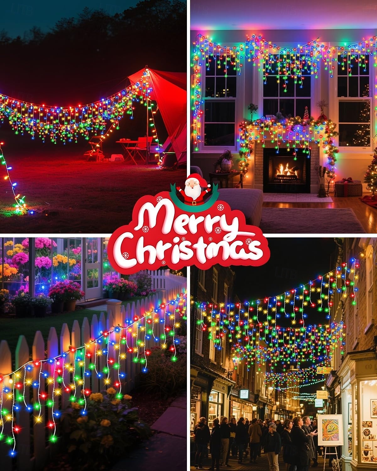 Solar Waterproof  Icicle Lights 33ft 400 Leds 48 Drops 8 Function Timer Remote Control Clear Wire Connectable String Lights Courtyard balcony tree porch eaves decorative lights 2026 - $36.99 –P9