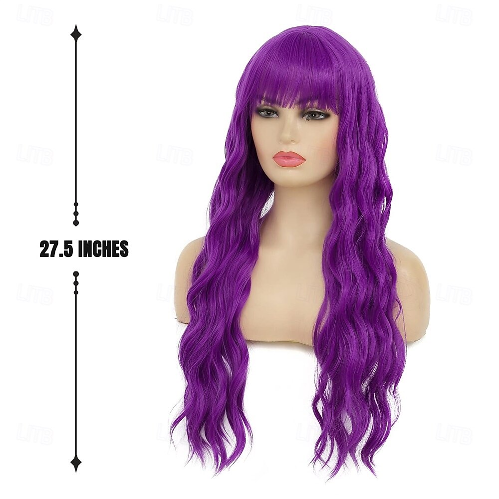 Карнавальный парик 2026 Фиолетовый Зеленый Оранжевый Кудрявый Волнистый Длинные Синтетический фестивальный парик Вторник на масляной неделе Парад Волосы для косплей-костюма для Женский 2026 - $21.99 –P6