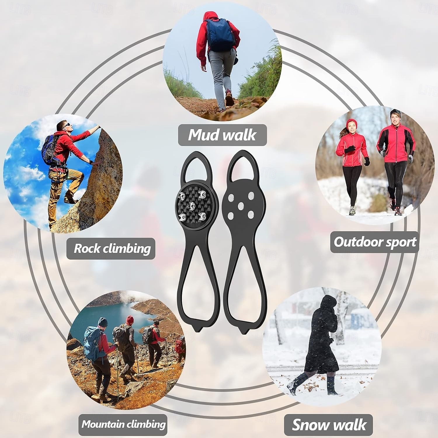 6 paia di ramponi da ghiaccio, ramponi da neve, ramponi da neve di grandi dimensioni, ramponi antiscivolo con 5 tacchetti, ramponi da neve universali per escursionismo e pesca sulla neve del 2026 a $20.99 –P3