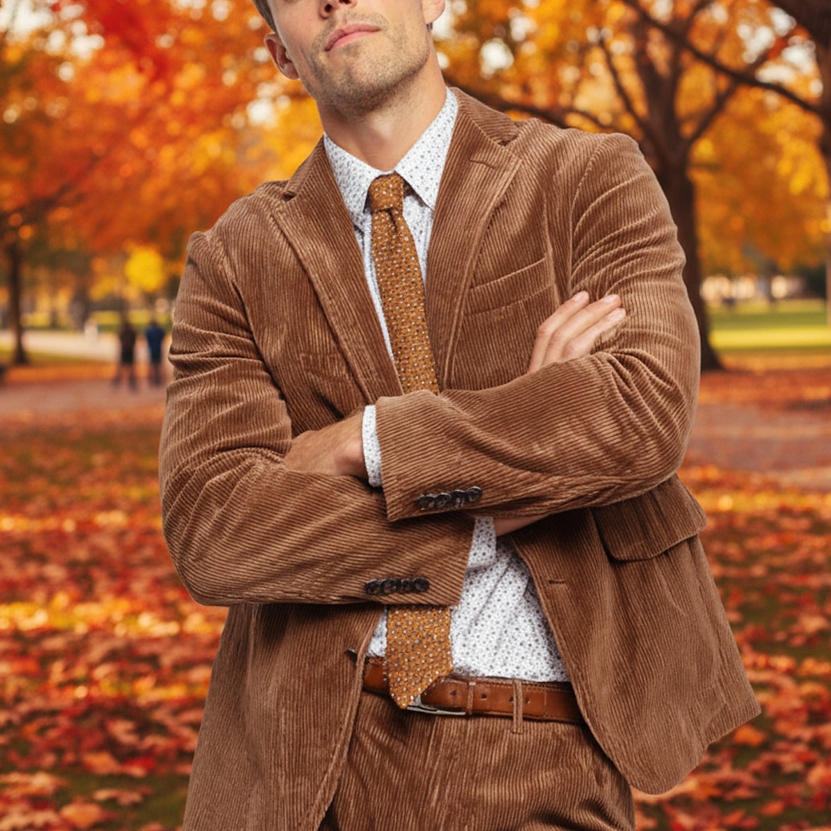 De los hombres Traje de pana Casual Negocio Negro Burdeos Otoño Traje Solapa de Pico Diario Negocios Color sólido A Medida Juego de 2 piezas Recto 2 botones 2026 - $119.99 –P1