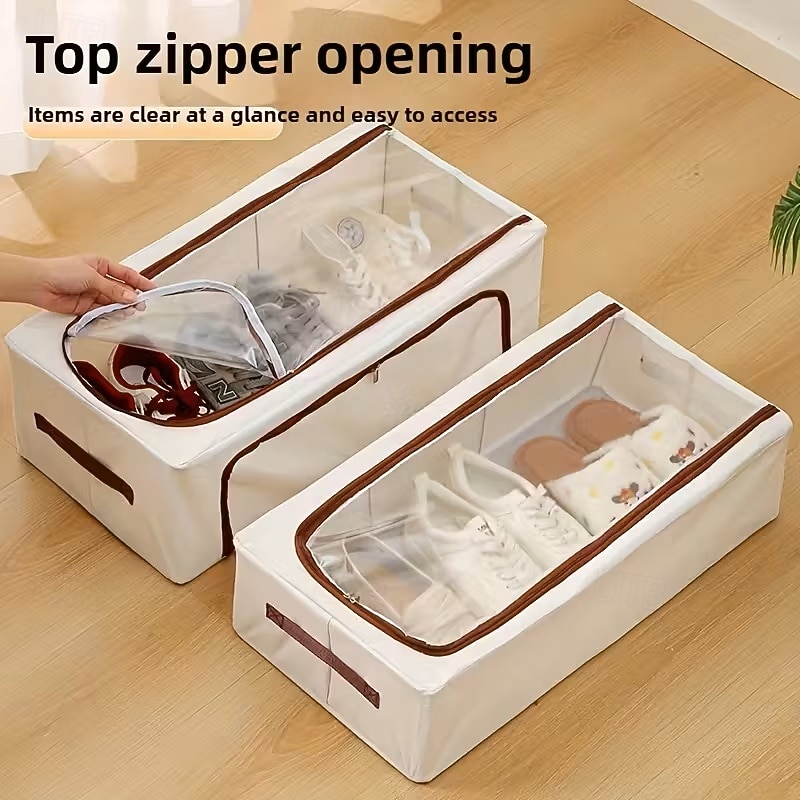 Foldable Window Shoe Cabinet - Stackable Under-Bed Storage Organizer with Clear Front Compartments, Space-Saving Shoe Rack for Closet, Bedroom, Entryway, Sturdy Construction for Sneakers, Heels, Boots 2026 - $10.99 –P8