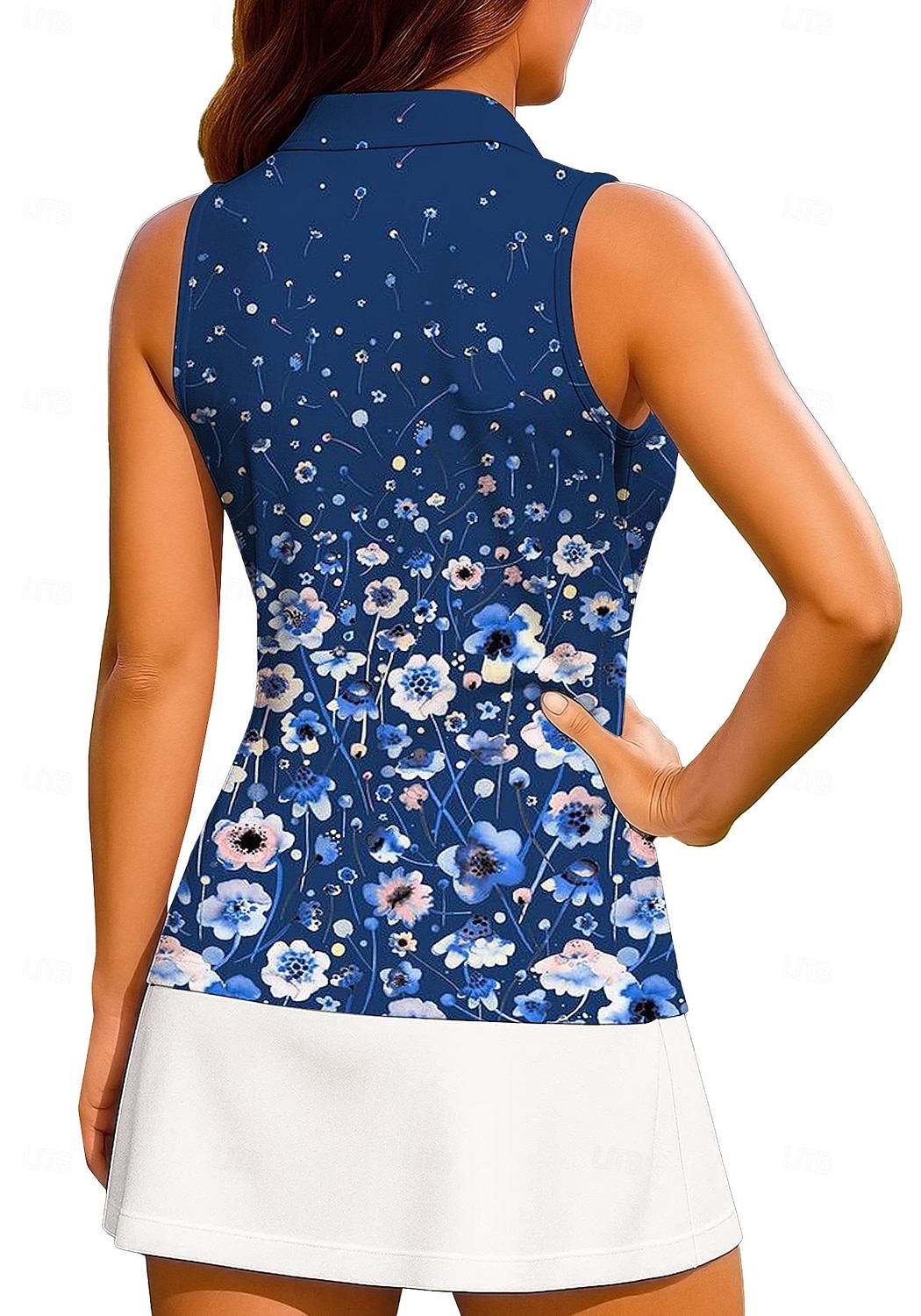 Dames Flora Training tanktop Hemd Sportshirt Wandelen poloshirt Mouwloos Sportief UPF50+ UV-bestendig Trainer Dansen UV-Bescherming Pilates Cheerleaderpakjes Volleybal Ves / Mouwloos T-shirt Zwart 2026 - $18.99 –P2