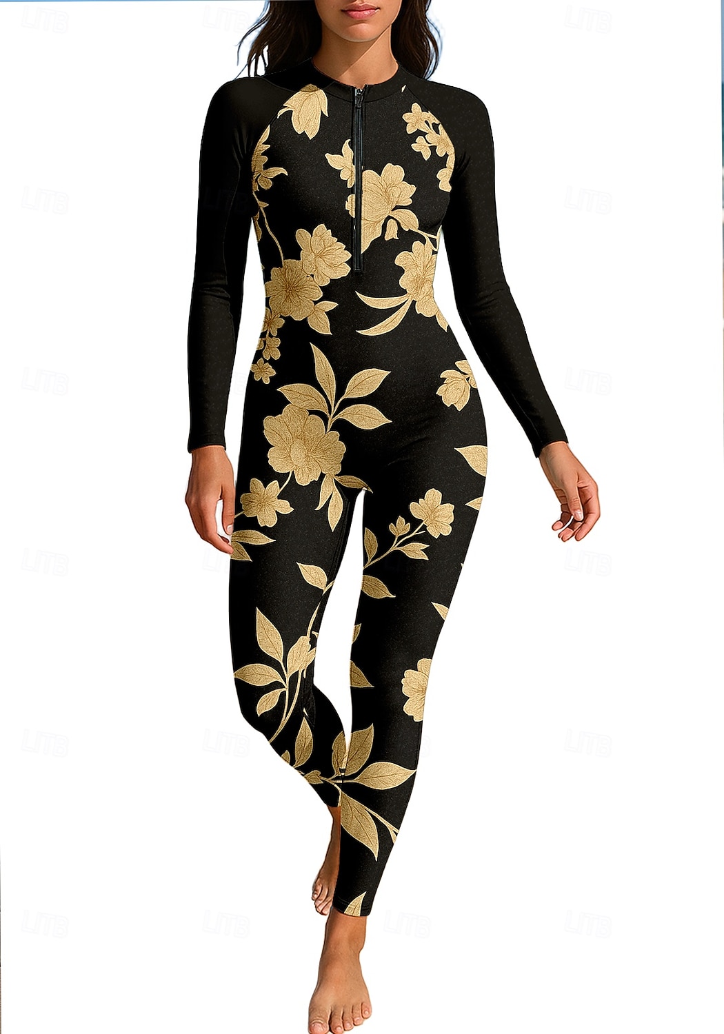 Damen Anti UV Shirt Ganzkörper-Bademode Diveskin-Anzug Frontreißverschluss UPF50+ Schnelltrocknend Hohe Elastizität Langarm Bademode Surfen Tauchen Schnorcheln Sommer 2026 - $49.99 –P3