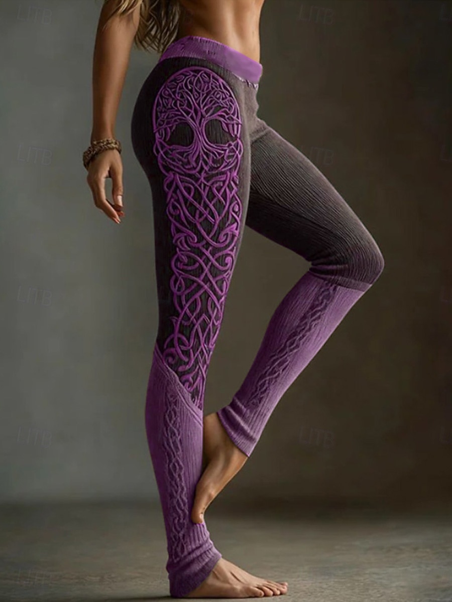 Legíny Viking Boho pro ženy vintage etnický styl plná délka vysoký pas grafika abstraktní 3D tisk rychlé schnutí prodyšné měkké elastické formální dovolená růžové léto jaro podzim zima regular fit 2025 - $19.99 –P4