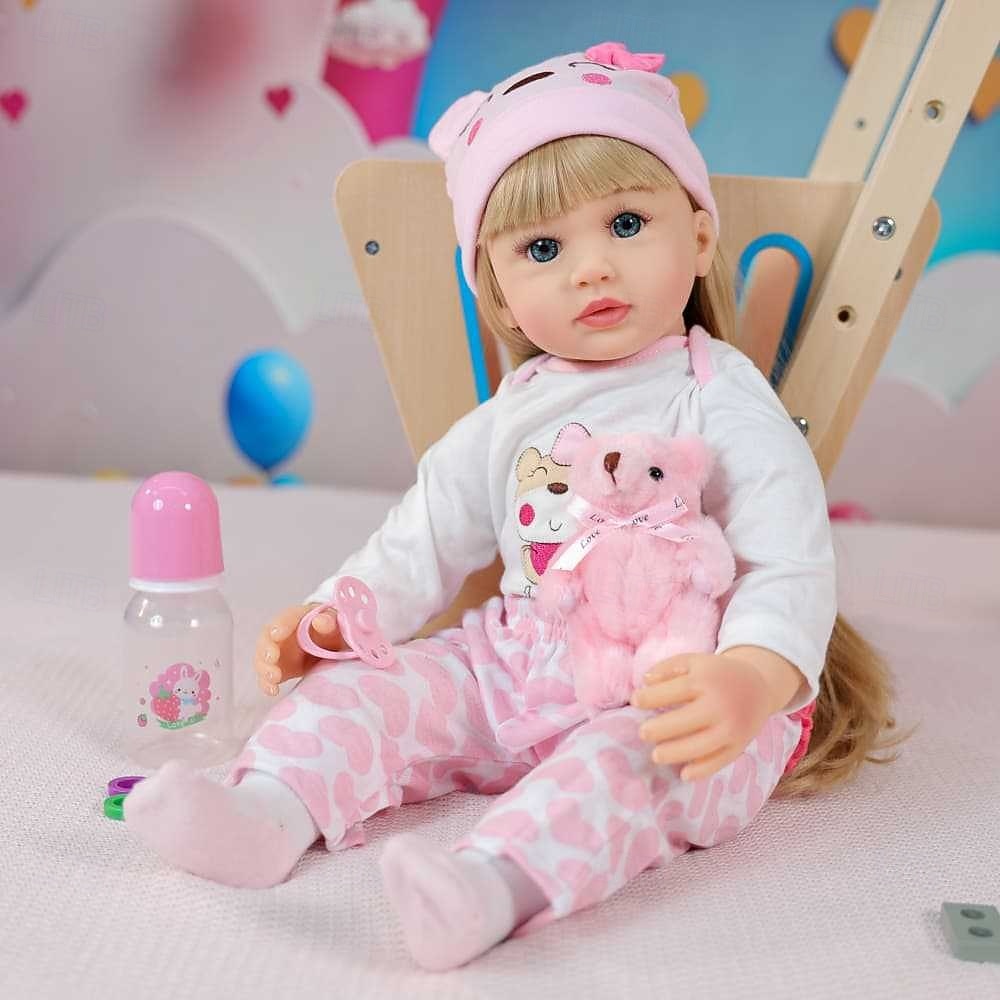 Reborn Baby Dolls - 22 Inch Soft Body Realistic Baby Doll Girl Lovely Awake Blond Hair Girl Bebe Reborn de Silicona Real Life Baby Dolls with Gift Box for Kids Age 3 Collectors Christmas Gift 2025 - $166.99 –P2