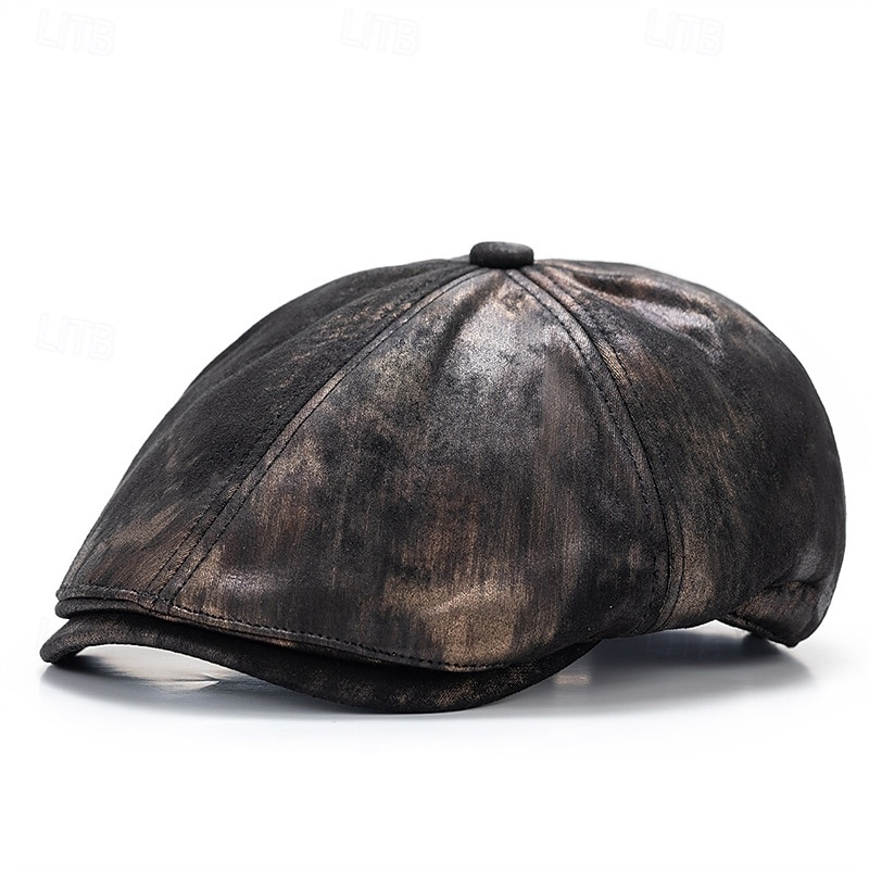 Homme Casquette Plate Chapeau Ascot Casquette Gavroche Noir Blanche Polyester Mode Occasionnel Rue Quotidien Teinture par nouage Réglable Écran solaire Respirant de 2026 ? $15.99 –P7